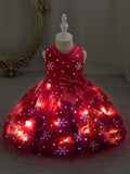 Light Up Snowflake Sleeveless Princess Dress - Uporpor - Bebehanna