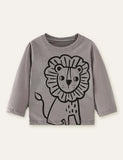 Lion Printed Long Sleeve T-shirt - Bebehanna