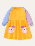 Little Bear Pocket Long Sleeve Dress - Bebehanna