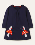 Mouse Mushroom Appliqué Embroidered Dress - Bebehanna