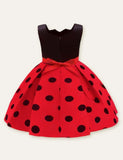 Polka Dot Bow Sleeveless Party Dress - Bebehanna