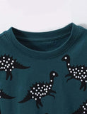 Polka Dot Dinosaur Printed Long-Sleeved T-shirt - Bebehanna