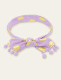 Polka Dot Printed Fur Ball Baby Hair Band - Bebehanna