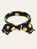 Polka Dot Printed Fur Ball Baby Hair Band - Bebehanna