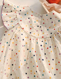 Polka Dot Tulip Embroidered Dress - Bebehanna