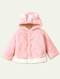 Rabbit Embroidery Fleece Hooded Jacket - Bebehanna