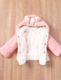 Rabbit Embroidery Fleece Hooded Jacket - Bebehanna