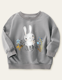 Rabbit Printed Long Sleeve Sweatshirt - Bebehanna