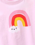 Rainbow Clouds Printed Long-Sleeved T-shirt - Bebehanna