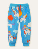 Joggingbroek met regenboogdinosaurusprint