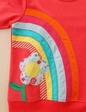 Rainbow Flower Appliqué Sweatshirt - Bebehanna