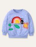 Rainbow Ladybug Appliqué Sweatshirt + Ladybug Printed Leggings - Bebehanna