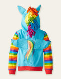 Rainbow Unicorn Wings Hooded Zip Jacket - Bebehanna
