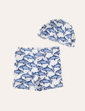 Shark Swimming Shorts + Swimming Cap - Bebehanna