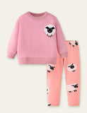 Sheep Appliqué Sweatshirt Set - Bebehanna