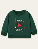 Shiny Red Star Printed Sweatshirt