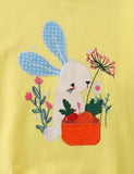 Shy Rabbit Appliqué Carrot Embroidered Sweatshirt - Bebehanna