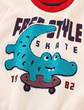 Skateboard Crocodile Appliqué Sweatshirt - Bebehanna