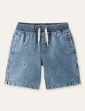 Smiley Denim Shorts - Bebehanna