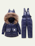 Solid Color Glossy down Jacket Suit - Bebehanna