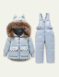 Solid Color Glossy down Jacket Suit - Bebehanna
