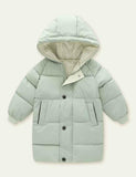 Solid Color Mid-Length down Jacket - Bebehanna