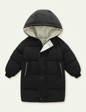 Solid Color Mid-Length down Jacket - Bebehanna