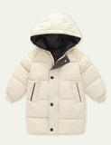 Solid Color Mid-Length down Jacket - Bebehanna