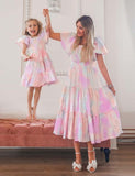 Tie-Dye Sleeve Family Matching Dress - Bebehanna