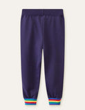 Train Appliqué Rainbow Sweatpants - Bebehanna