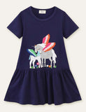 Unicorn Appliqué Dress - Bebehanna