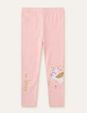 Unicorn Appliqué Embroidered Leggings - Bebehanna