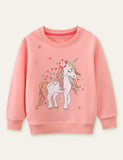 Unicorn Appliqué Embroidered Sweatshirt - Bebehanna