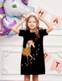 Unicorn Appliqué Star Embroidered Dress - Bebehanna