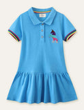 Unicorn Embroidered Polo Dress - Bebehanna