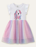 Unicorn Rainbow Mesh Dress - Bebehanna