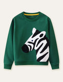 Zebra Appliqué Casual Sweatshirt - Bebehanna